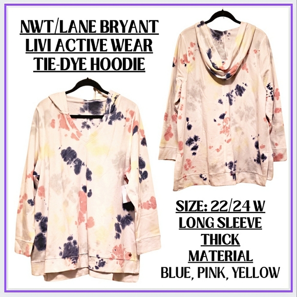 🔥LANE BRYANT-LIVI ACTIVEWEAR TIE DYE HOODIE - Picture 5 of 11